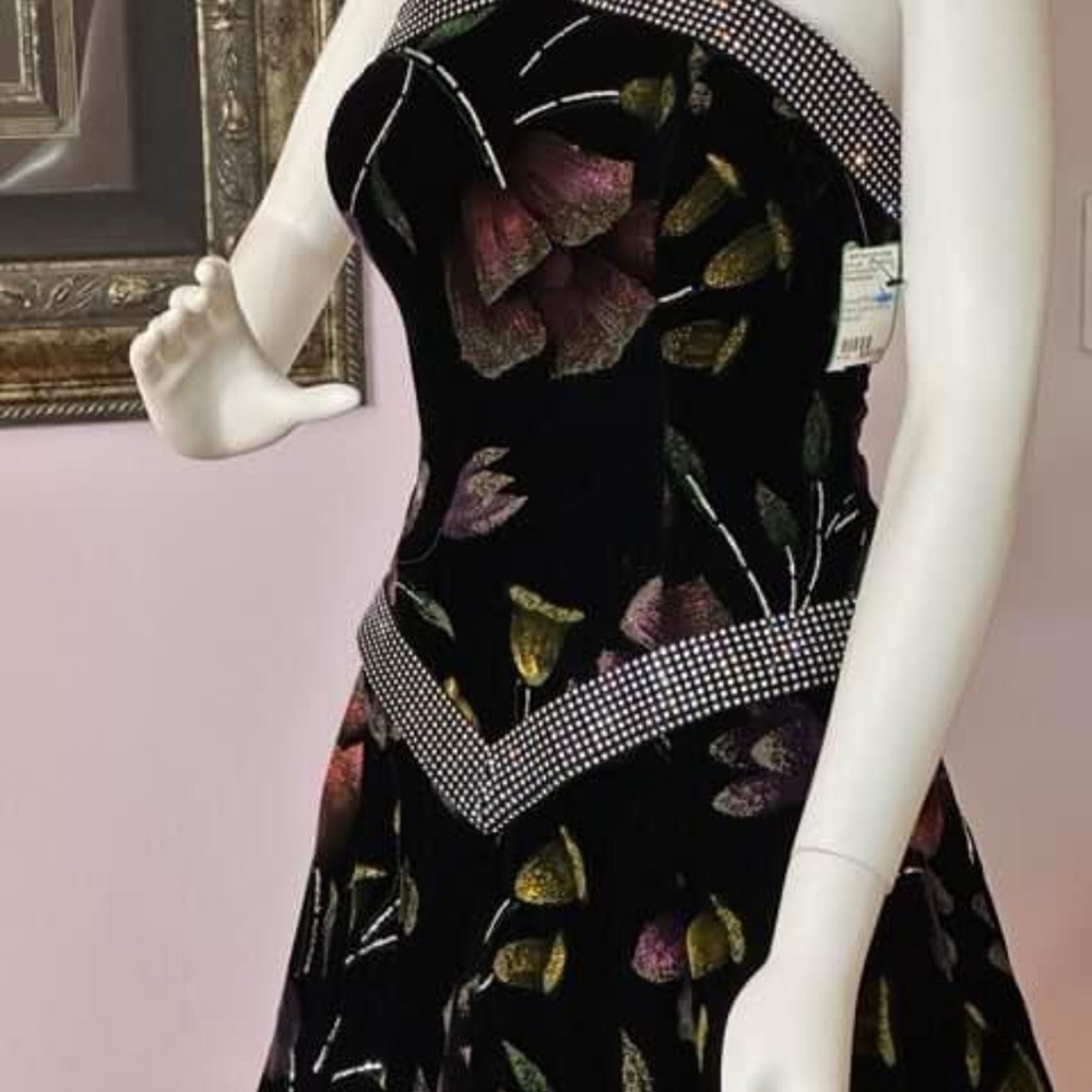 Black Sequin Embellished Halter Dress